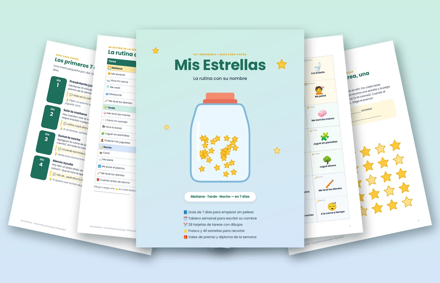 Páginas del kit imprimible Mis Estrellas